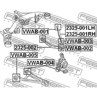 VWAB-003 REAR SUSPENSION ARM BUSH OEM :7L0501529C ; 7L0501529D ...