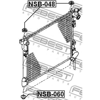 NSB-048 RADIATOR MOUNT UPPER OEM: 215064M400, 21506-4M400